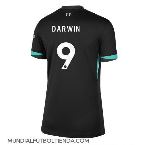 Camiseta Liverpool Darwin Nunez #9 Segunda Equipación Replica 2024-25 para mujer mangas cortas